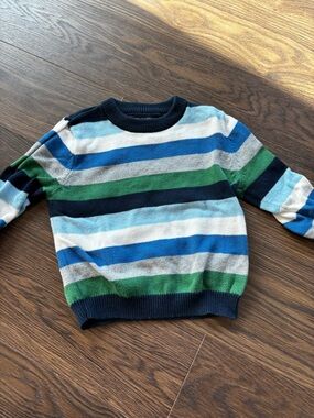 Cherokee Striped Crewneck Sweater in Blue, Green, Navy, White